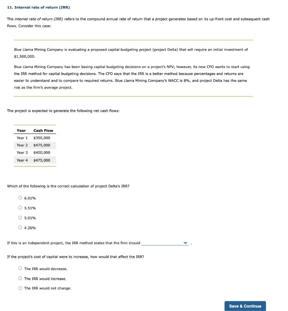 solved-11-internal-rate-of-return-irr-the-internal-rate-chegg