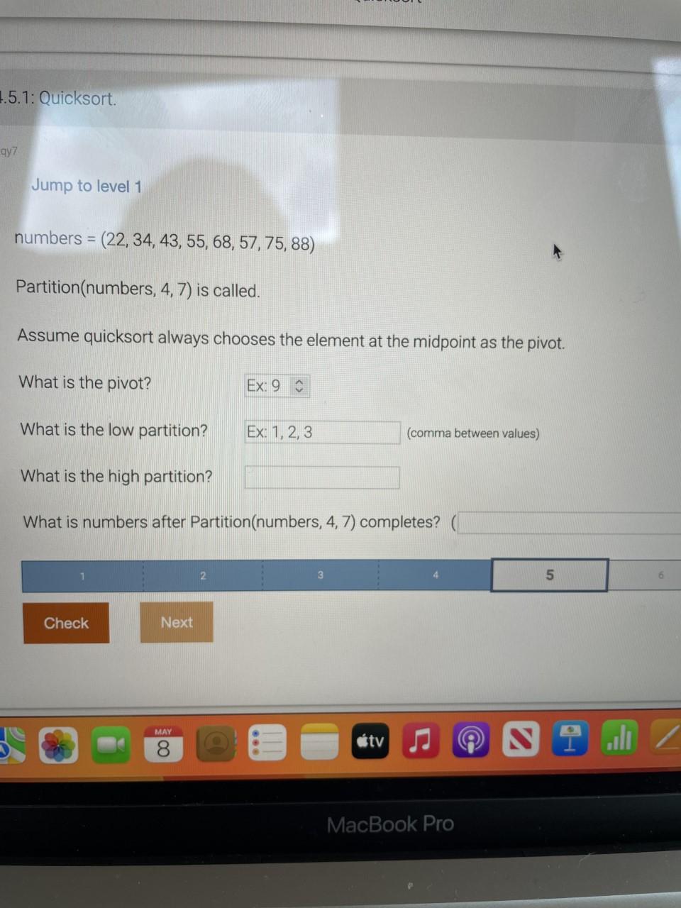 Solved numbers =(22,34,43,55,68,57,75,88) Partition(numbers, | Chegg.com