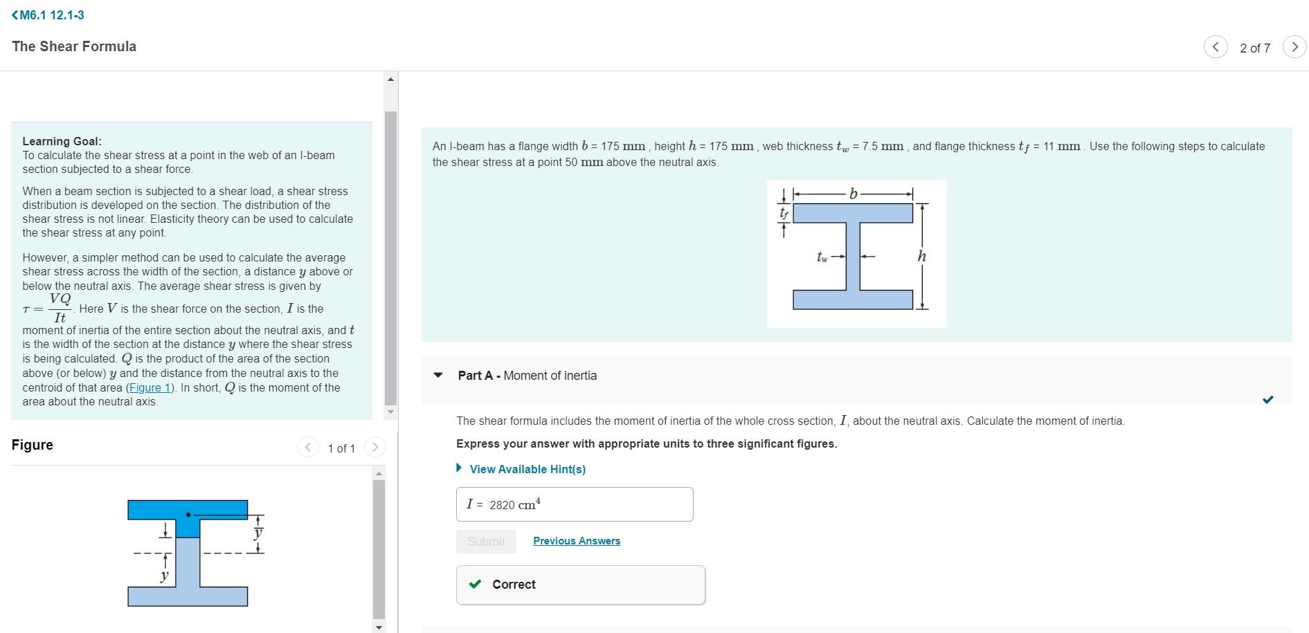 Solved Learning Goal: To calculate the shear stress at a | Chegg.com