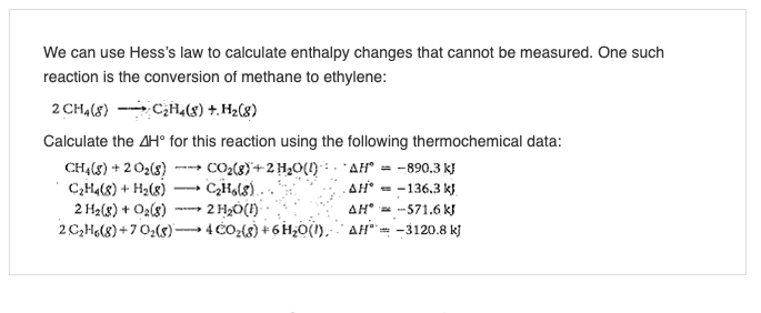 Solved We can use Hess's law to calculate enthalpy changes | Chegg.com