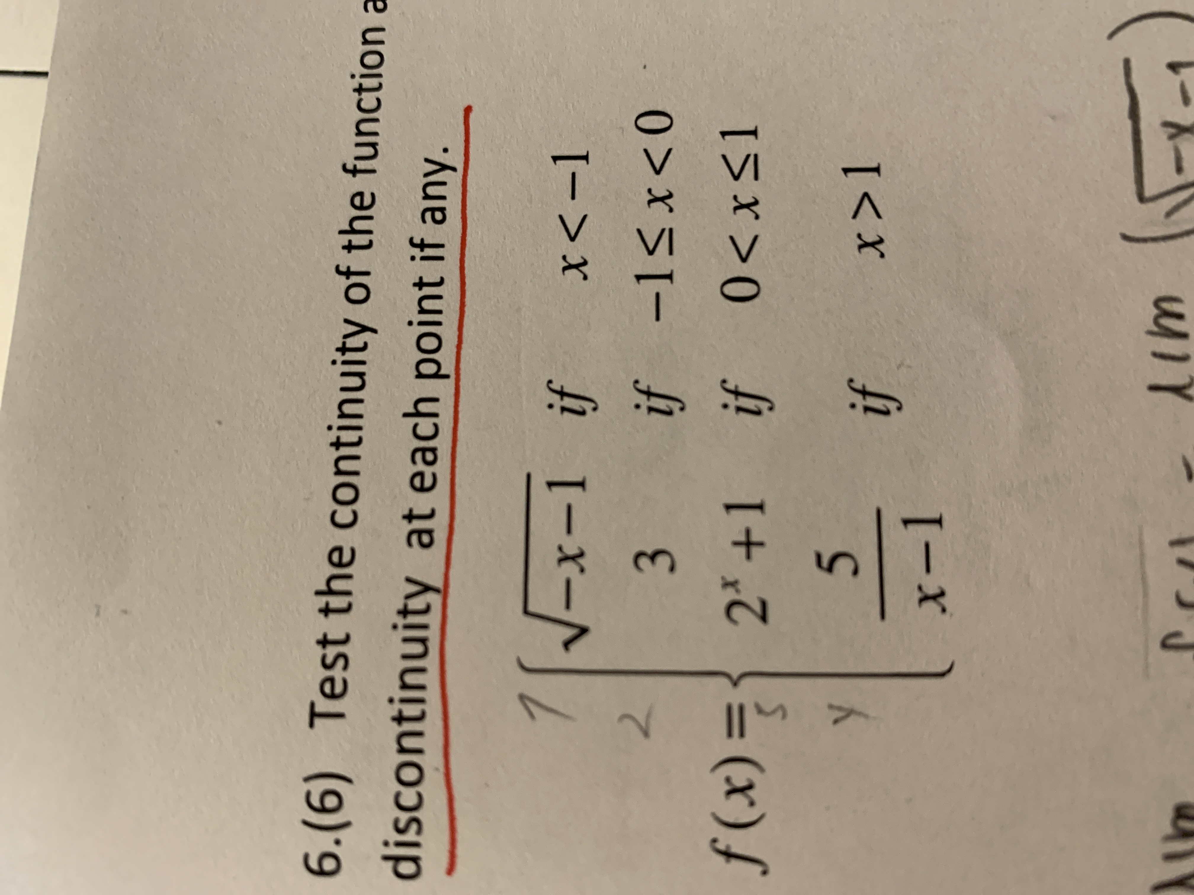 Solved 6.(6) Test the continuity of the function a | Chegg.com