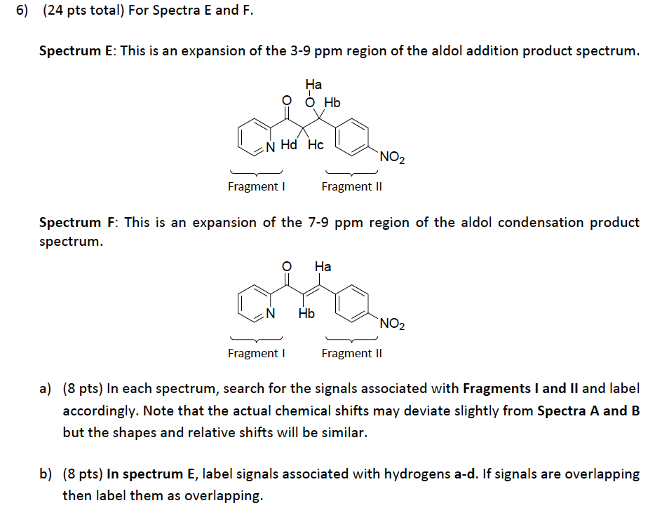 Solved 6) (24 Pts Total) For Spectra E And F Spectrum E: | Chegg.com