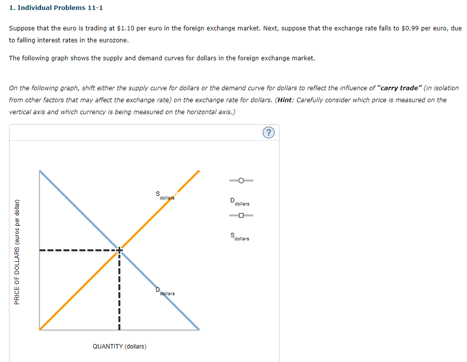 Solved Suppose That The Euro Is Trading At $1.10 Per Euro In | Chegg.com