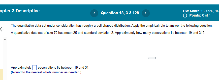 Solved The Quantitative Data Set Under Consideration Has | Chegg.com