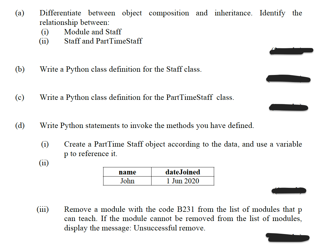Question 2 The class diagram in Figure Q2 shows | Chegg.com