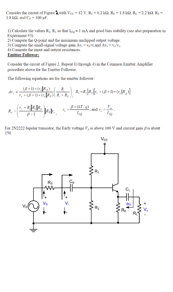 Solved Consider the circuit of Figure 2 with VCC=12 | Chegg.com