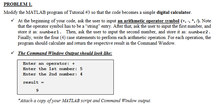 Solved PROBLEM 1.Modify the MATLAB program of Tutorial \#3 | Chegg.com