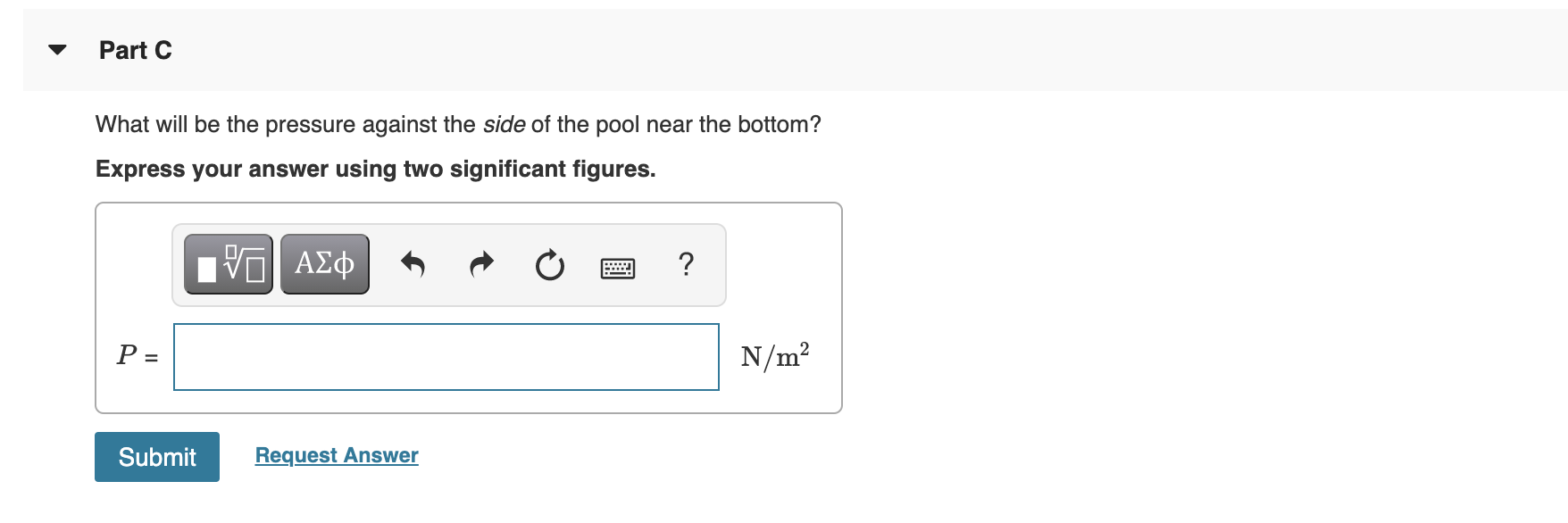 Solved Part A Determine the absolute pressure on the bottom