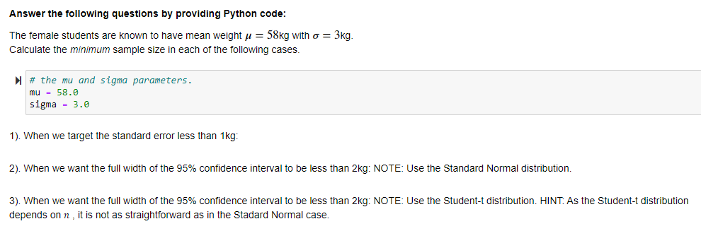Solved Answer the following questions by providing Python | Chegg.com
