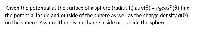 Solved Given the potential at the surface of a sphere | Chegg.com