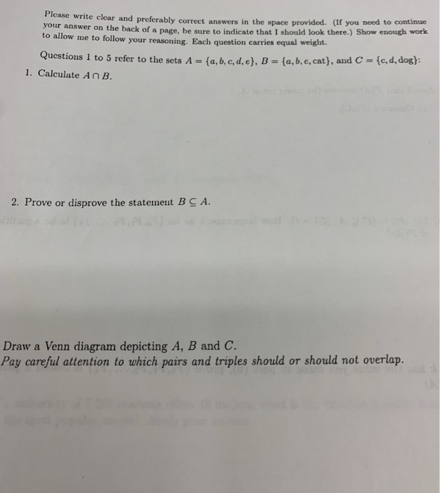 Solved Please write clear and preferably correct answers in | Chegg.com