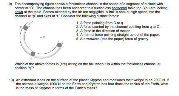 Solved 9) The accompanying figure shows a frictionless | Chegg.com