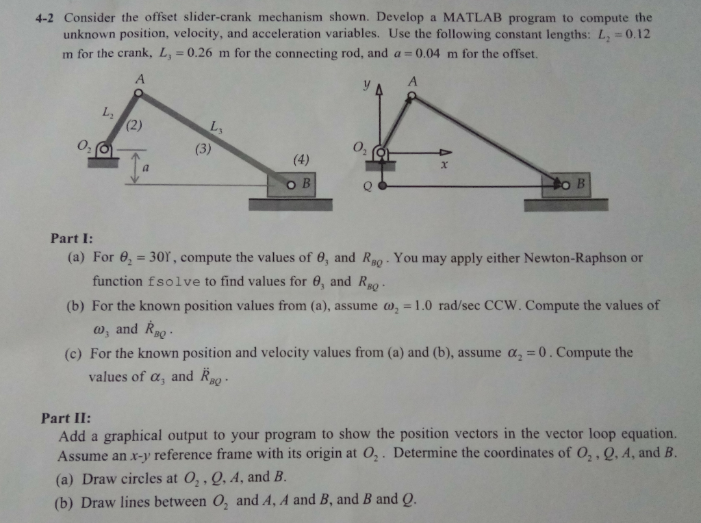 Solved 4-2 Consider The Offset Slider-crank Mechanism Shown. | Chegg.com