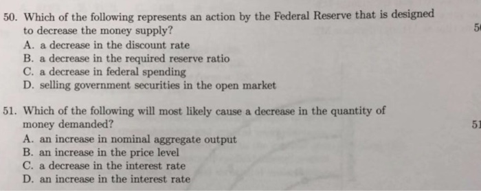 Solved 50. Which of the following represents an action by | Chegg.com