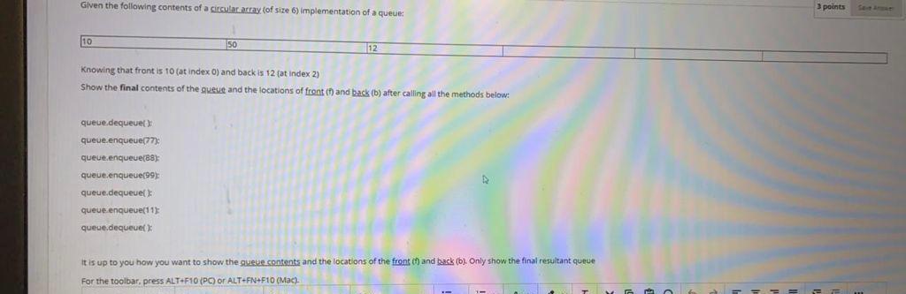 Solved Given the following contents of a circutar array (of | Chegg.com