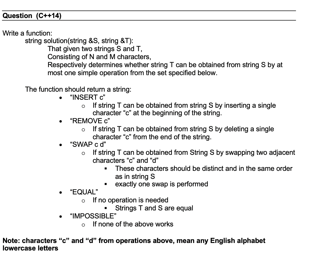 Solved) : Question C 29 Write Function String Solution String S