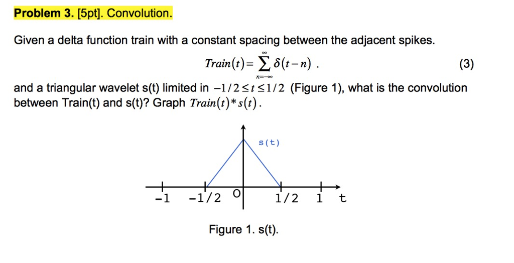 Solved Problem 3. [5pt]. Convolution. Given a delta function | Chegg.com