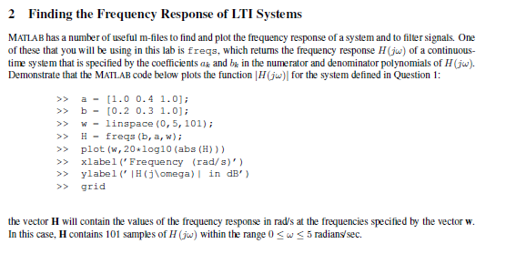 2 Finding the Frequency Response of LTI Systems | Chegg.com