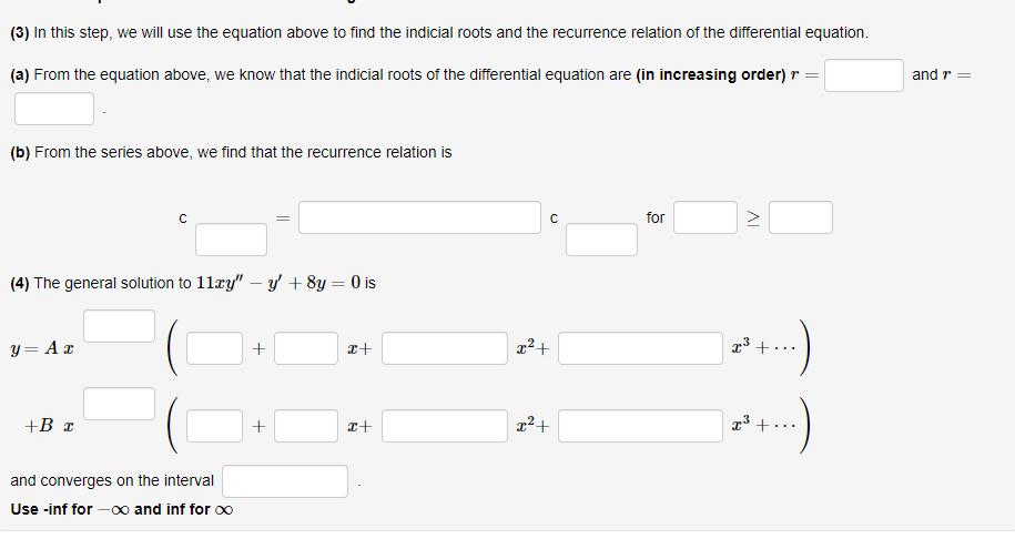 Solved (1 point) In this problem you will solve the | Chegg.com