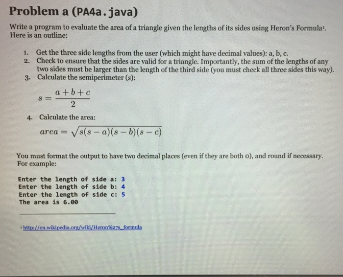 Solved Problem a (PA4a.java) Write a program to evaluate the | Chegg.com