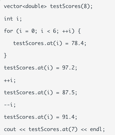 Solved vector testScores (8) int i; for | Chegg.com