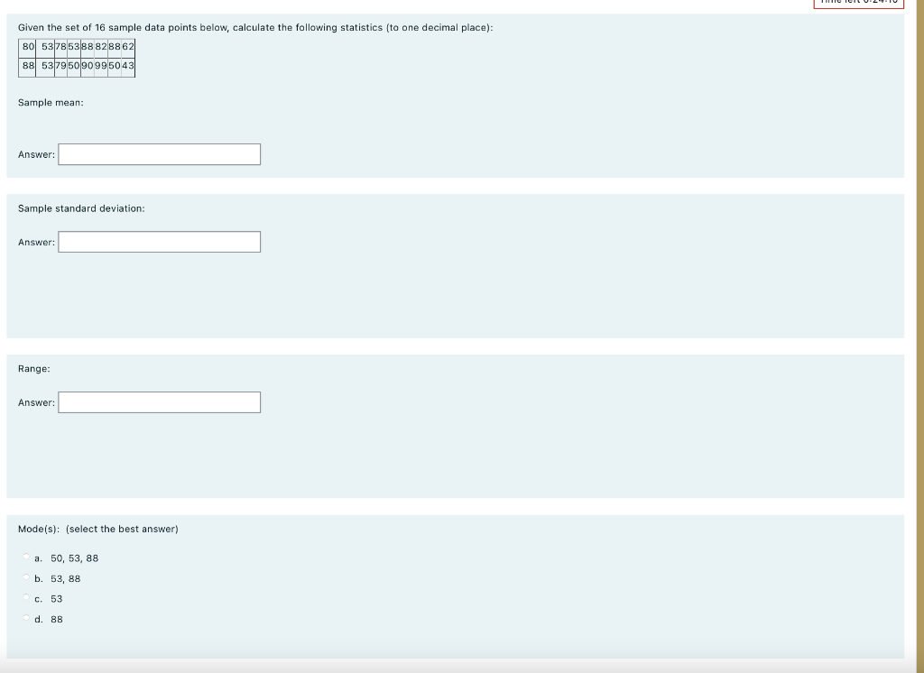 Solved A Use A Calculator With Mean And Standard Deviation Chegg Com