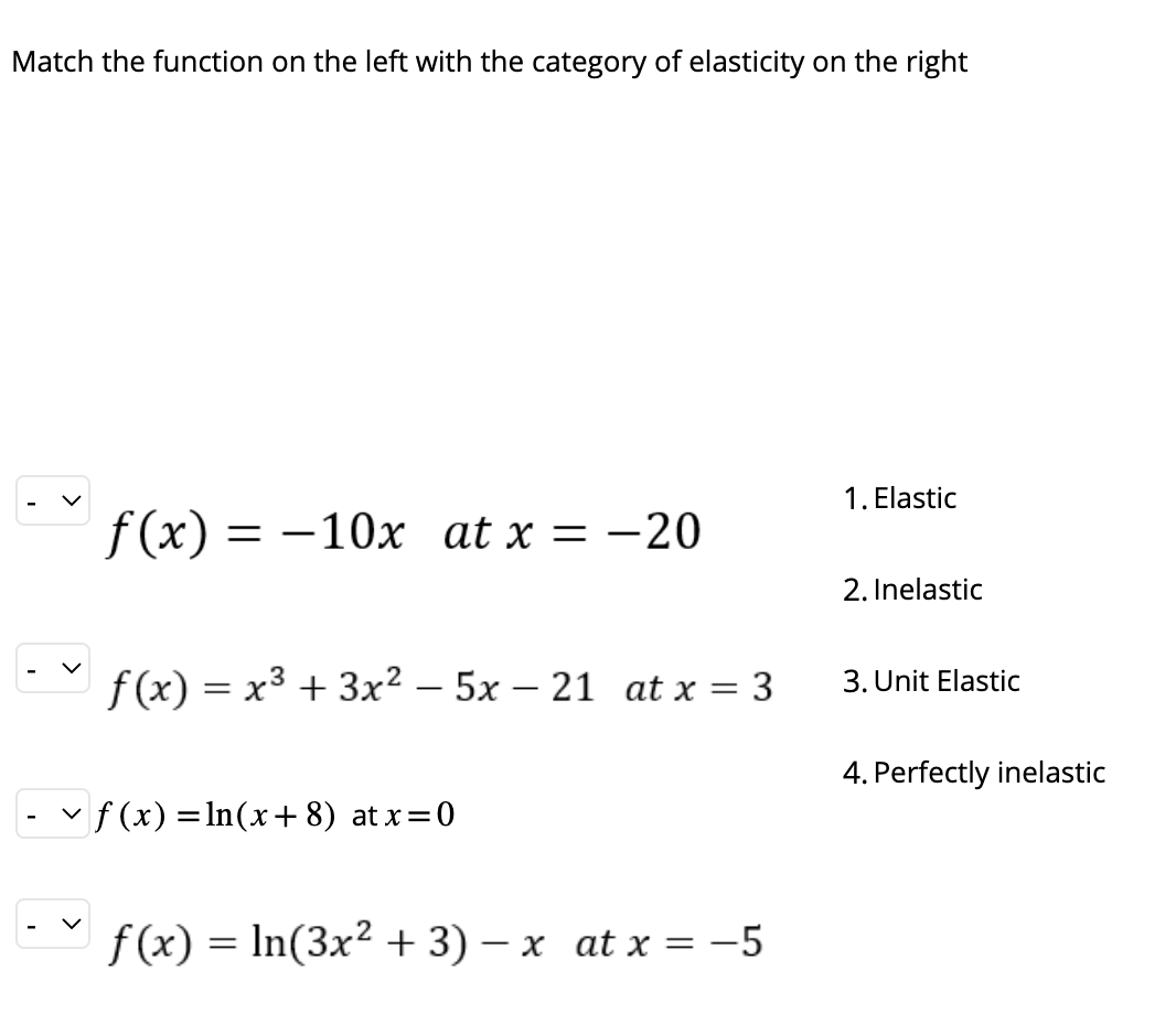 Solved Match the function on the left with the category of | Chegg.com