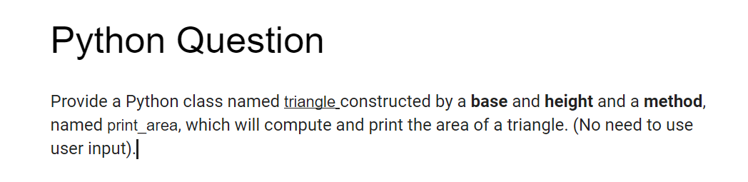 Solved Python Question Provide a Python class named | Chegg.com