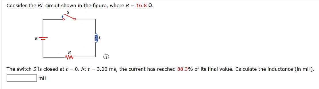 Solved Consider The RL Circuit Shown In The Figure, Where R | Chegg.com