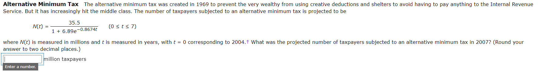 Solved Alternative Minimum Tax The alternative minimum tax | Chegg.com