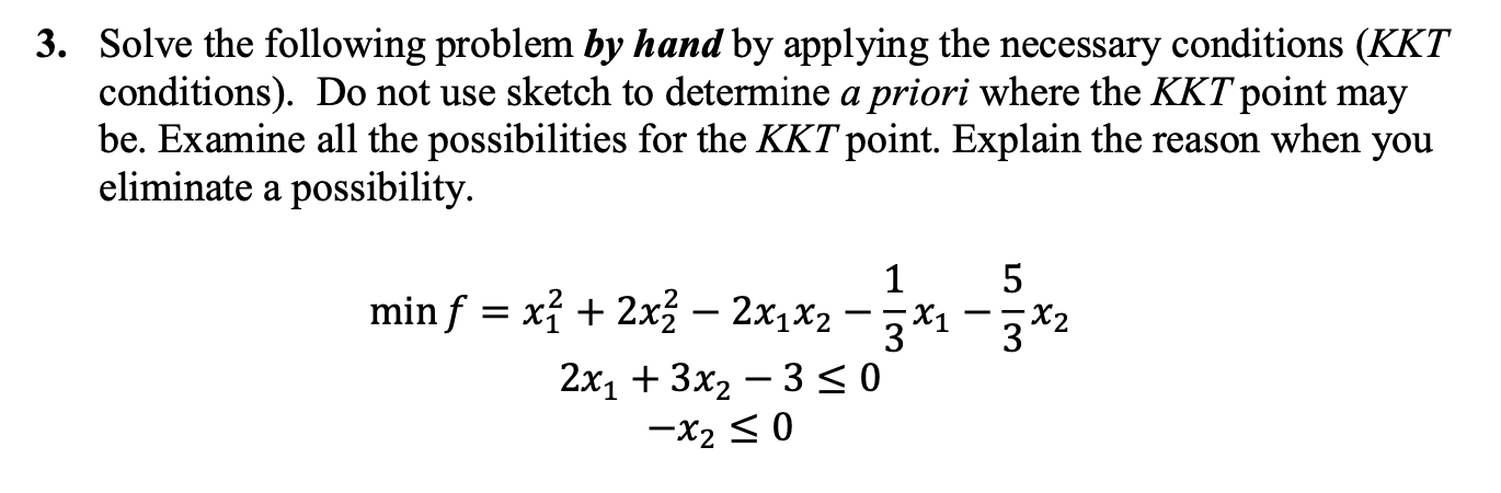 Solved 3. Solve the following problem by hand by applying | Chegg.com