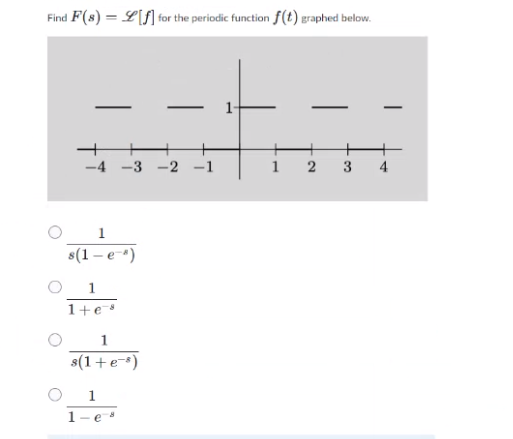 Solved s(1−e−s)1 1+e−s1 s(1+e−s)1 1−e−s1