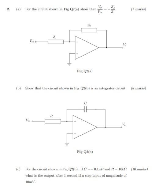 Solved 2. (a) For the circuit shown in Fig Q2(a) show that | Chegg.com