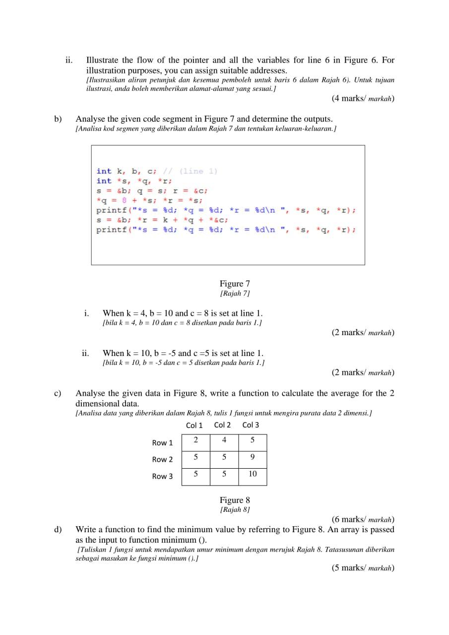 Solved ii. Illustrate the flow of the pointer and all the | Chegg.com