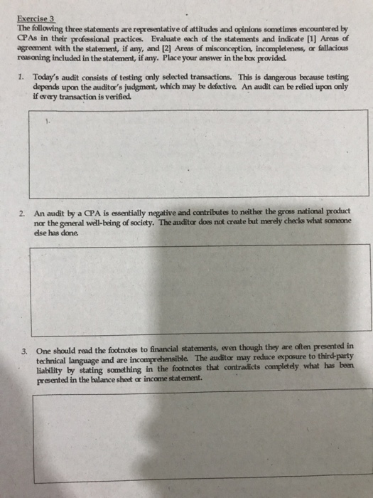 Solved Exercise 3 The following three statements are | Chegg.com