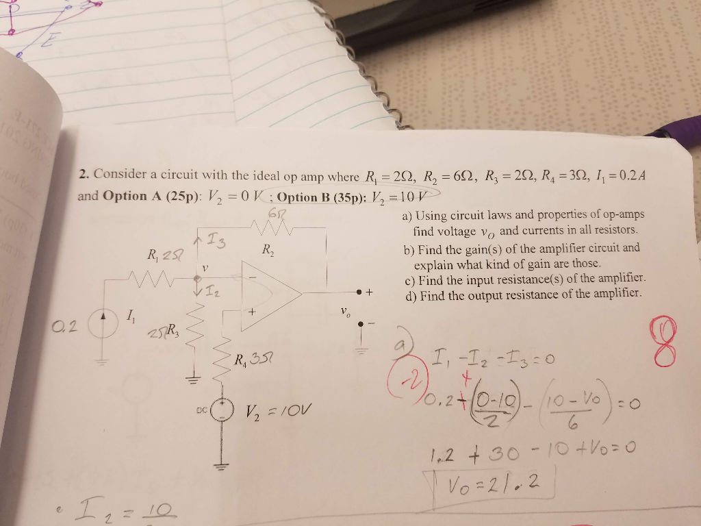 Solved 2. Consider a circuit with the ideal op amp where | Chegg.com