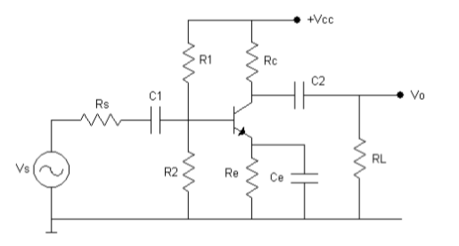 Solved (Voltage divider common emitter amplifier ) Design an | Chegg.com
