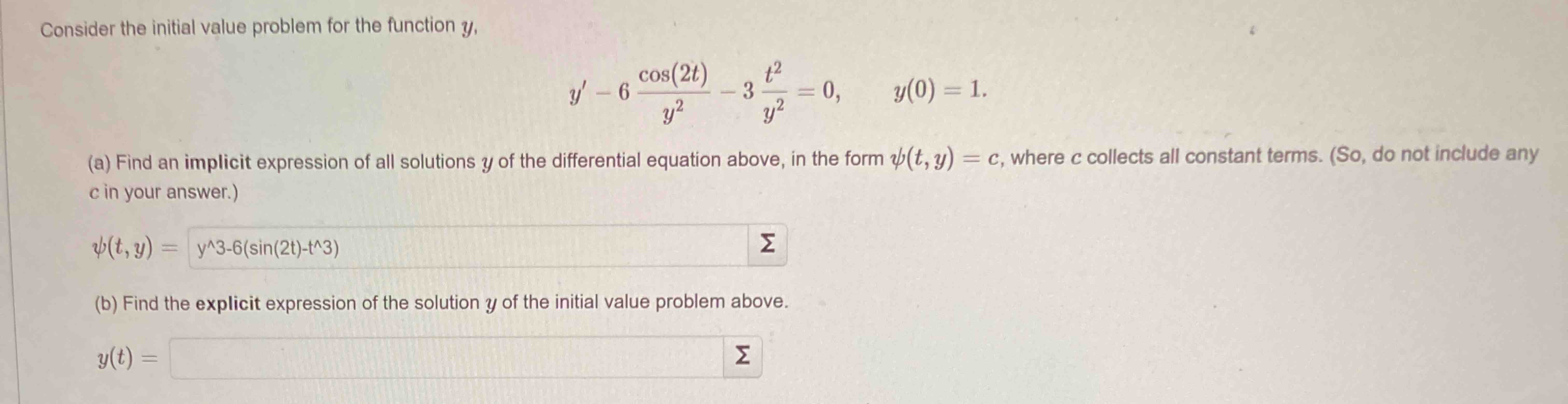 Solved Consider the initial value problem for the function | Chegg.com