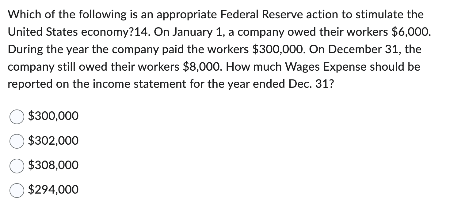 Solved Which of the following is an appropriate Federal | Chegg.com