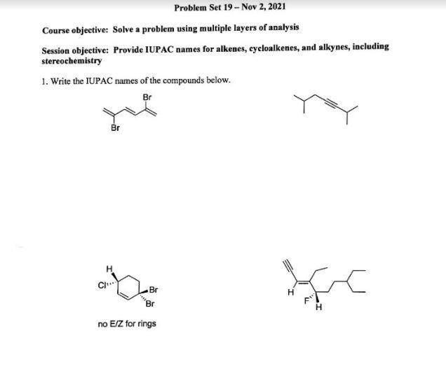 Solved Problem Set 19 - Nov 2, 2021 Course objective: Solve | Chegg.com