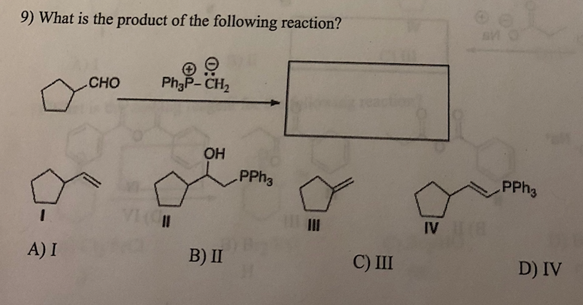 Solved 9 What Is The Product Of The Following Reaction Cho 