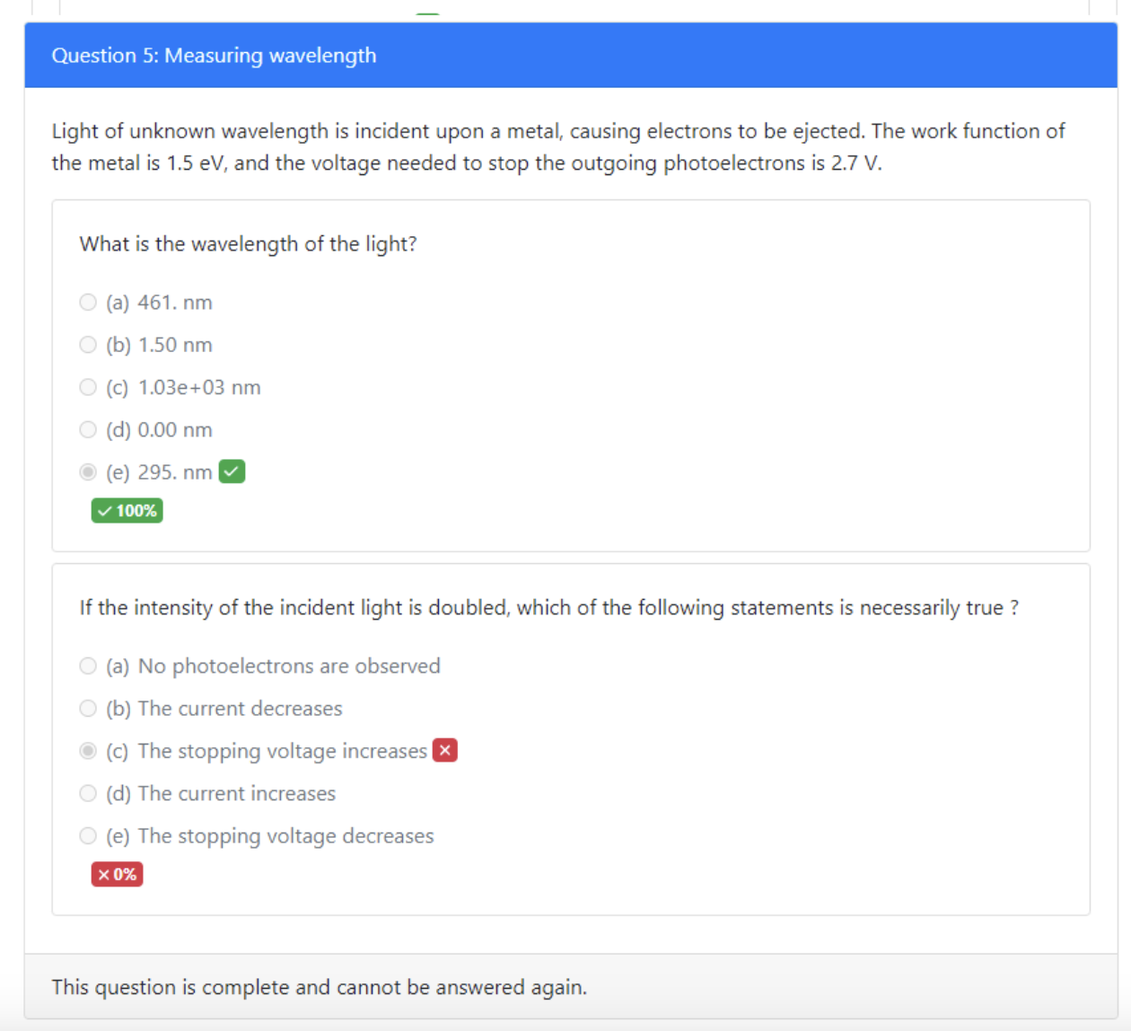 Solved Question 5: Measuring wavelengthLight of unknown | Chegg.com