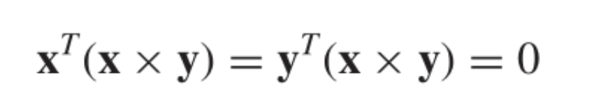 Solved xT(x×y)=yT(x×y)=0 | Chegg.com