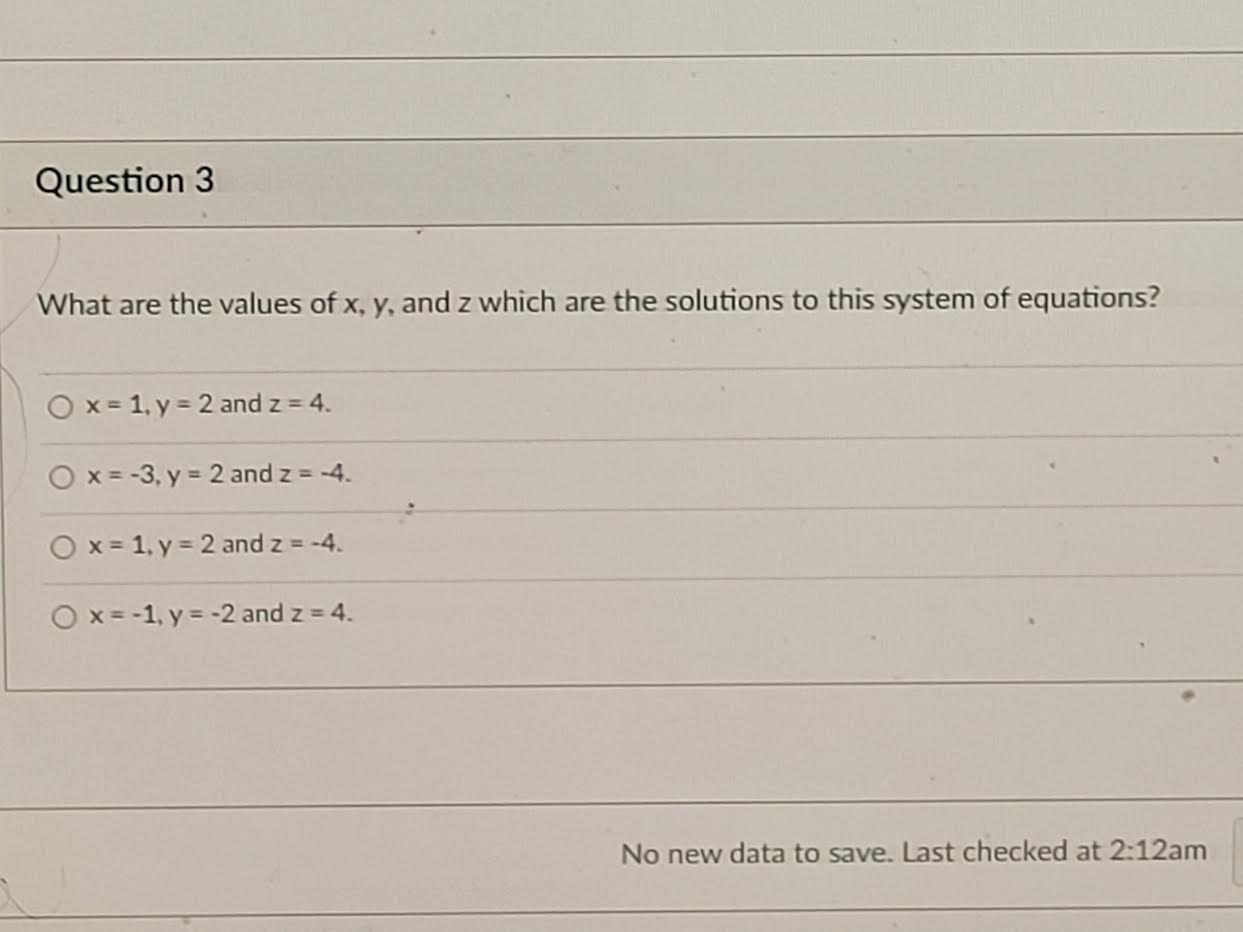 Solved Questions 2 \& 3 Refer To The Following System Of | Chegg.com