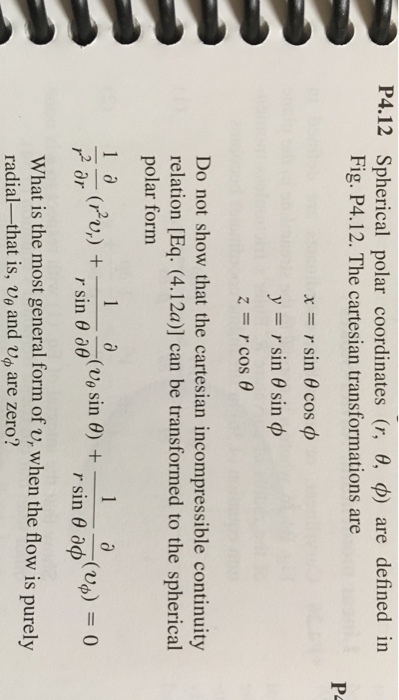 Solved P412 Spherical polar coordinates (r, θ, φ) are | Chegg.com