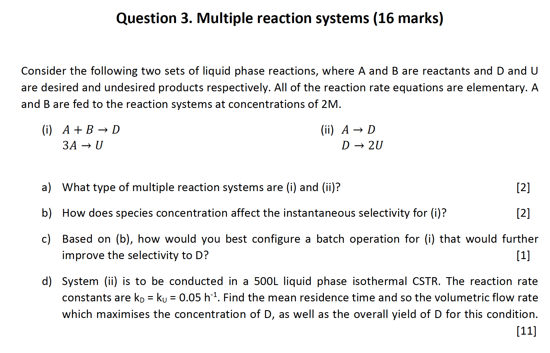 Solved Consider the following two sets of liquid phase | Chegg.com