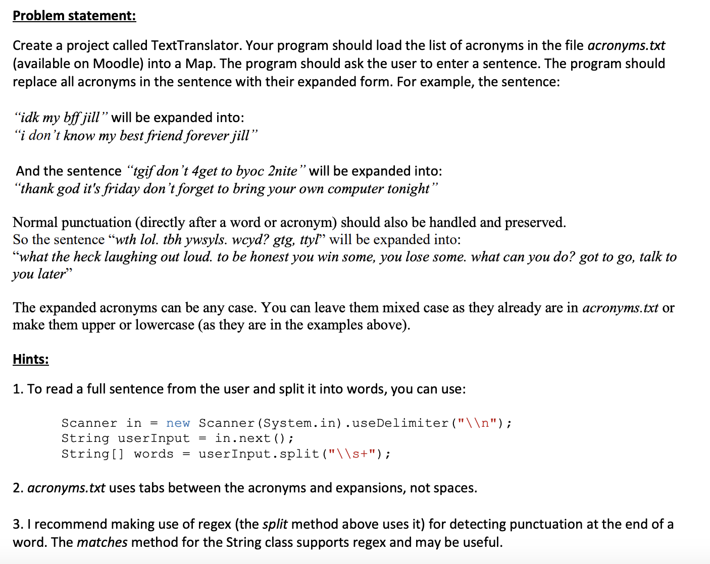 Solved acronyms.txt:121 One-to-one (private chat | Chegg.com