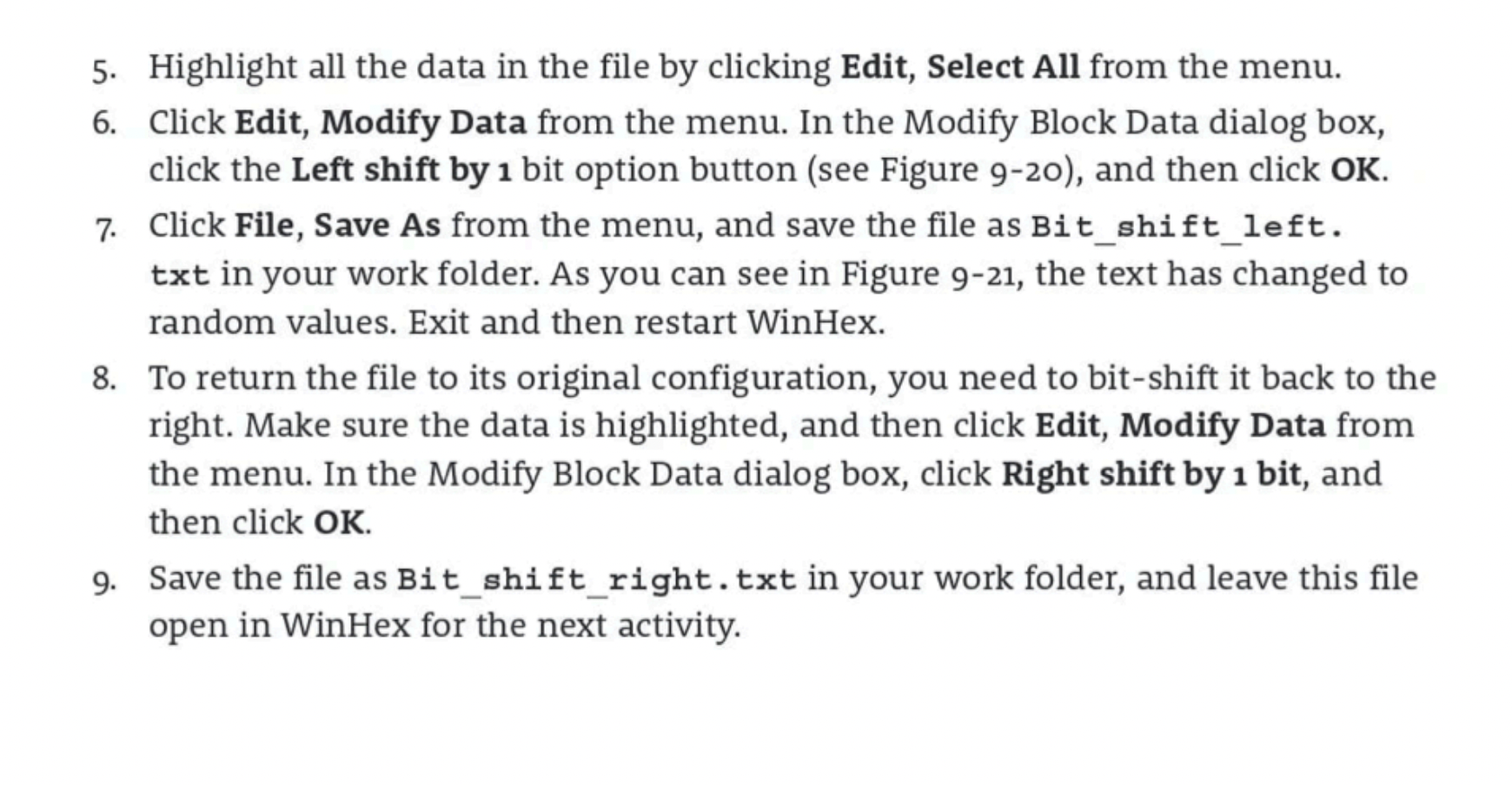 Activity 1 • Bit Shifting Follow the