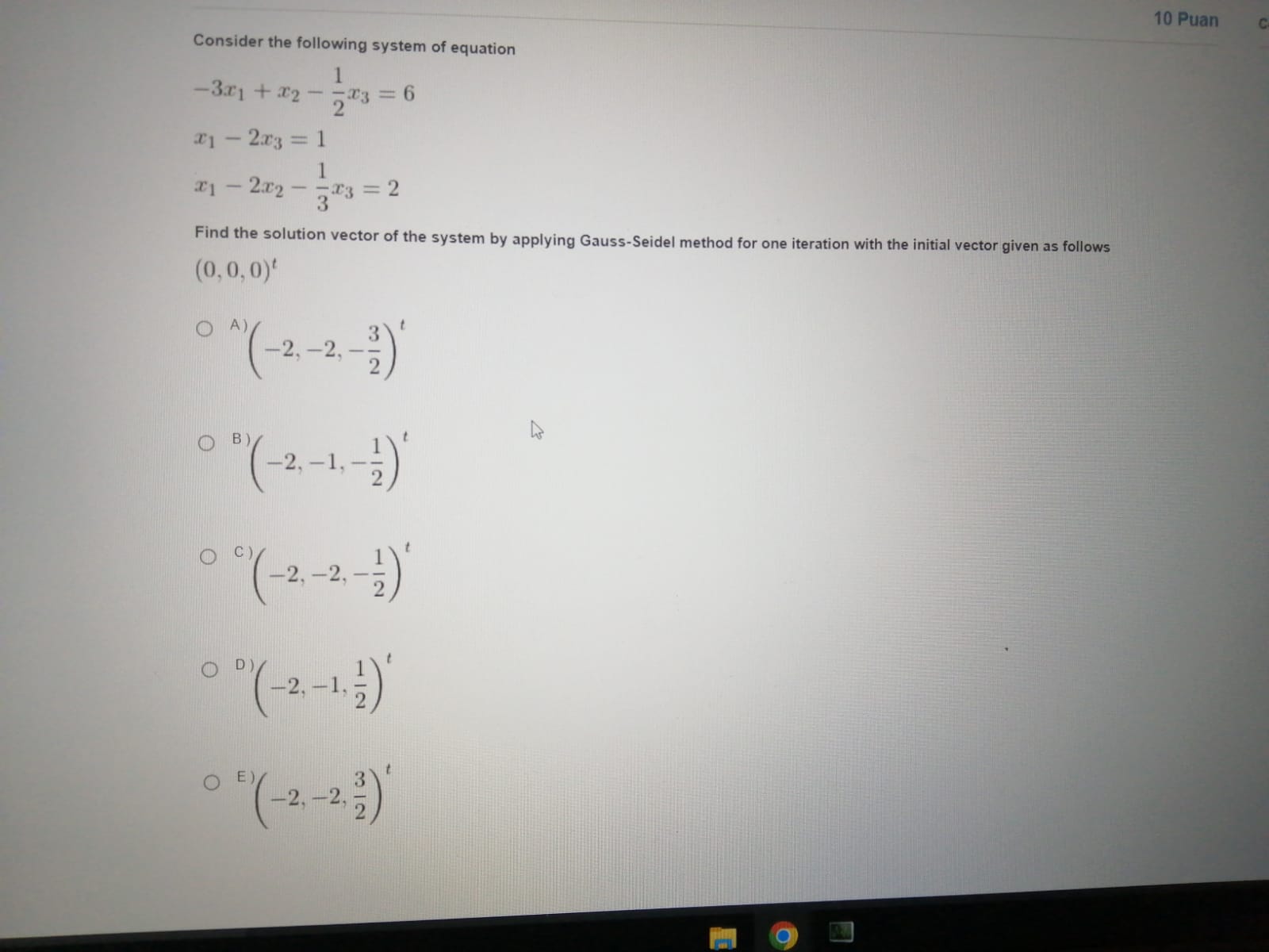 Solved Consider the following system of equation | Chegg.com
