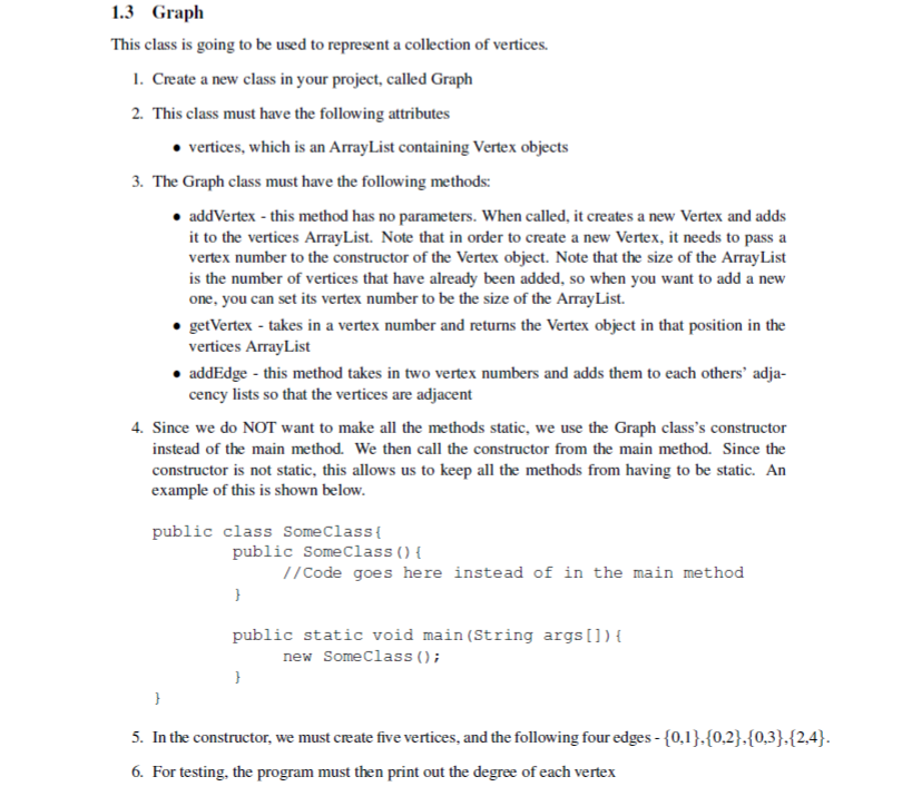 Solved 1.1 Setup 1. In Eclipse, create a project for this | Chegg.com